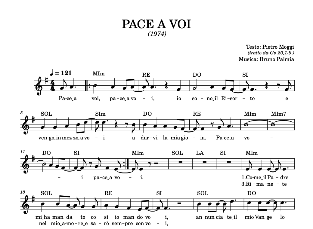 Don Pietro in musica - Pace a voi